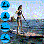 Pyle - SLSUPB754 , Sports and Outdoors , Sports Training Sensors , Rising Flow Inflatable Paddleboard iSUP - Stand Up Water Paddle-Board w/ Accessories (Wood)